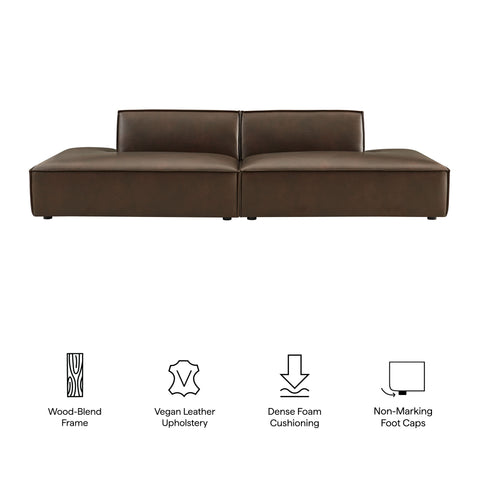 Modway Restore 2-Piece Vegan Leather Modular Loveseat - EEI-7424