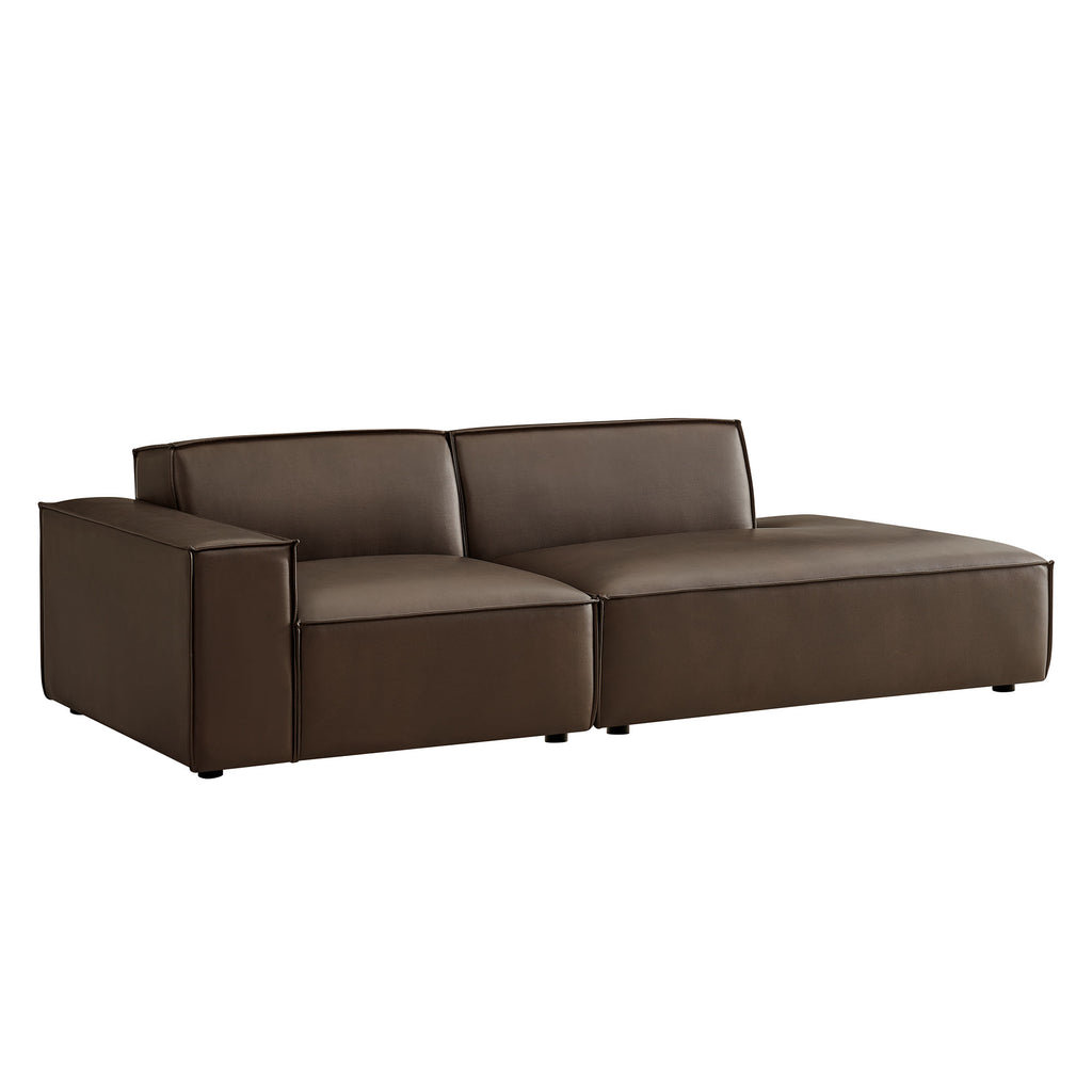 Modway Restore 2-Piece Vegan Leather Modular Loveseat - EEI-7426