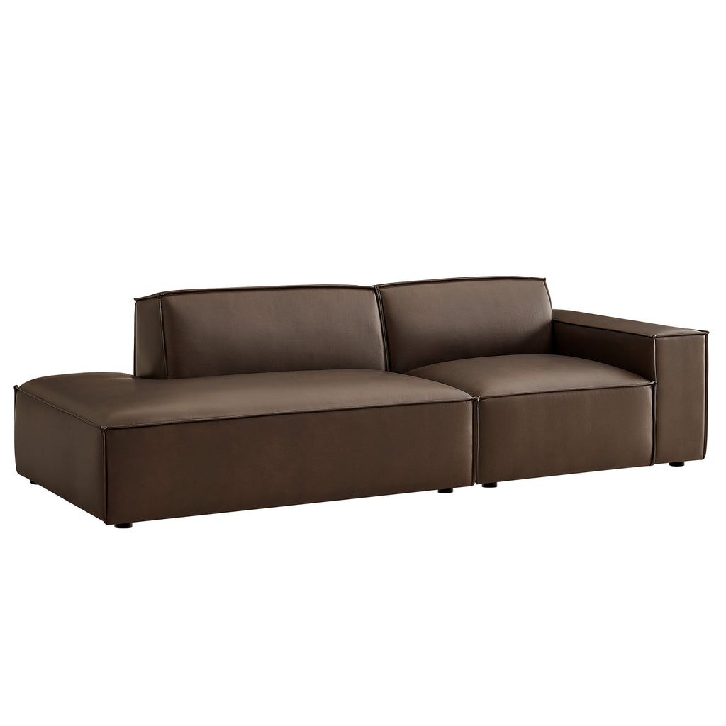 Modway Restore 2-Piece Vegan Leather Modular Loveseat - EEI-7428