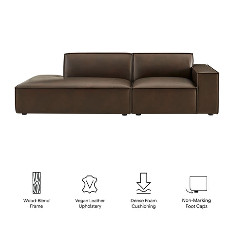 Modway Restore 2-Piece Vegan Leather Modular Loveseat - EEI-7428