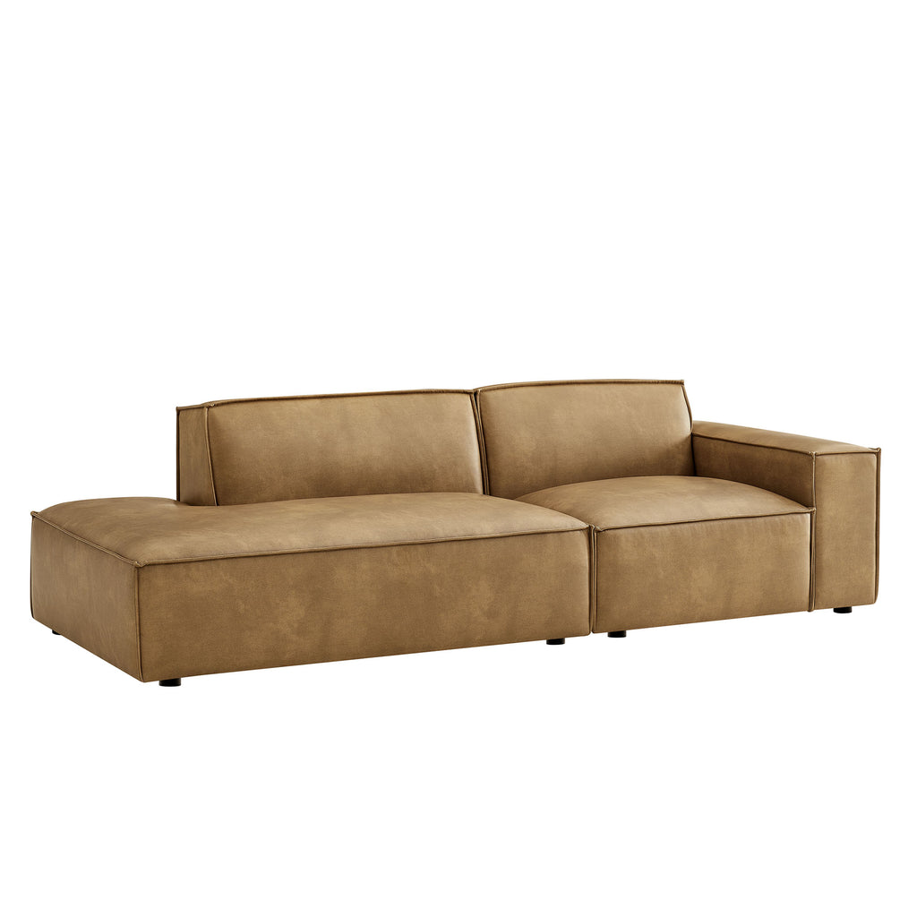 Modway Restore 2-Piece Vegan Leather Modular Loveseat - EEI-7429