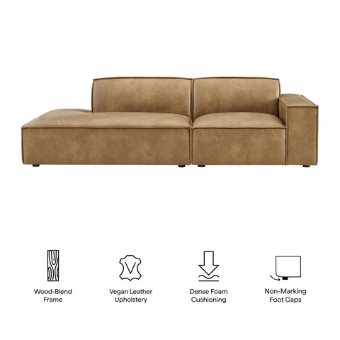 Modway Restore 2-Piece Vegan Leather Modular Loveseat - EEI-7429