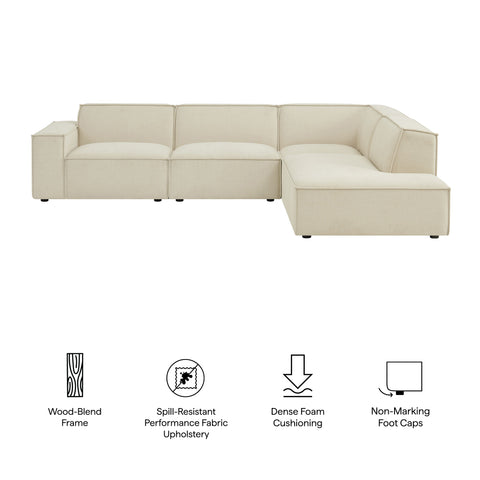Modway Restore 4-Piece Performance Fabric Upholstered Modular L-Shaped Sofa - EEI-7429