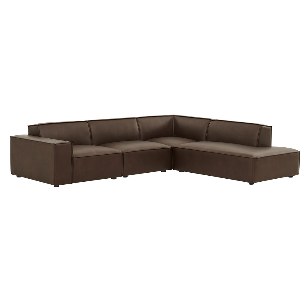 Modway Restore 4-Piece Vegan Leather Modular L-Shaped Sofa - EEI-7430