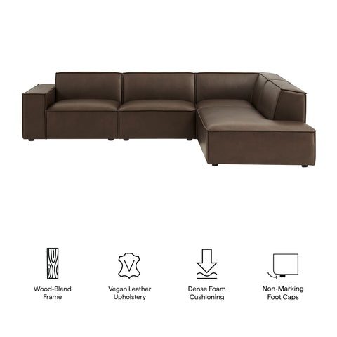 Modway Restore 4-Piece Vegan Leather Modular L-Shaped Sofa - EEI-7430