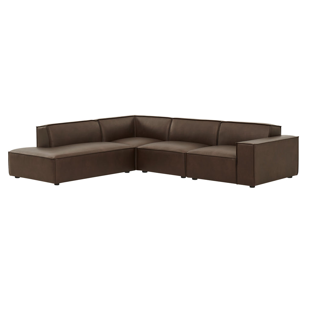 Modway Restore 4-Piece Vegan Leather Modular L-Shaped Sofa - EEI-7432