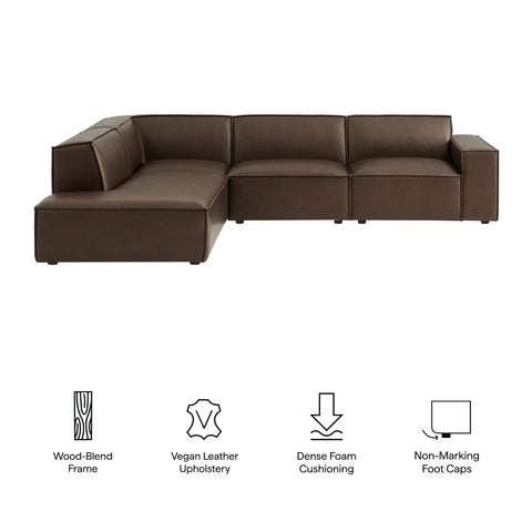 Modway Restore 4-Piece Vegan Leather Modular L-Shaped Sofa - EEI-7432