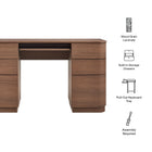 Modway Mirae 55" 6-Drawer Curved Office Desk