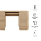 Modway Mirae 55" 6-Drawer Curved Office Desk