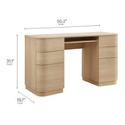 Modway Mirae 55" 6-Drawer Curved Office Desk
