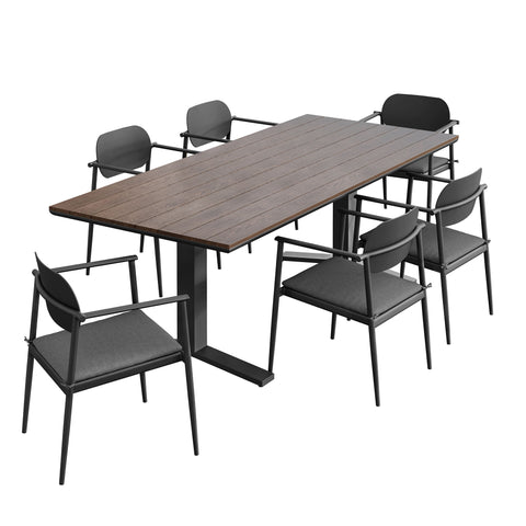 Modway Aeris 7-Piece Outdoor Patio Aluminum Dining Set  