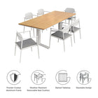 Modway Aeris 7-Piece Outdoor Patio Aluminum Dining Set
