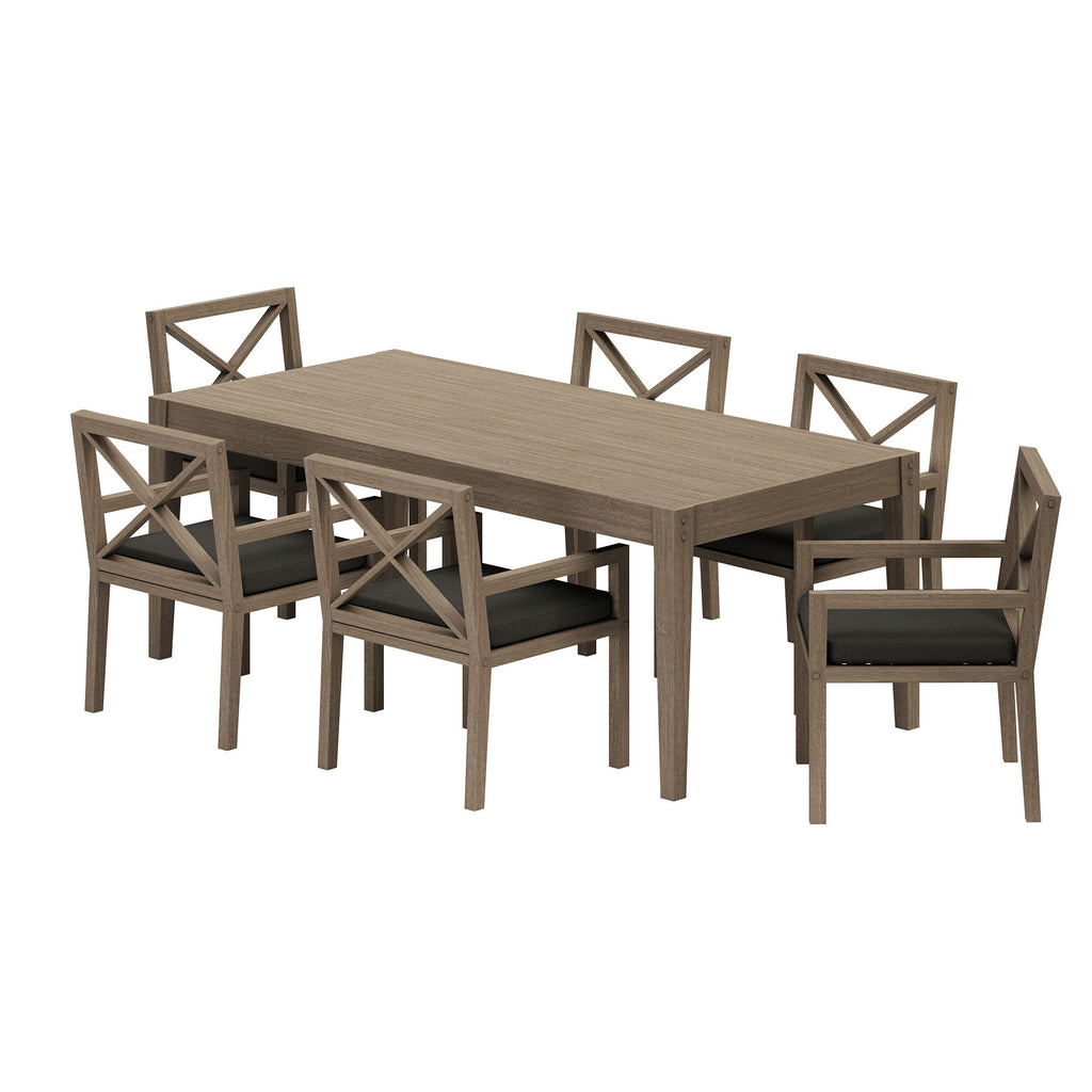 Modway Northlake 7-Piece Outdoor Patio Teak Wood Dining Set
