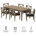Modway Northlake 7-Piece Outdoor Patio Teak Wood Dining Set