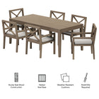 Modway Northlake 7-Piece Outdoor Patio Teak Wood Dining Set