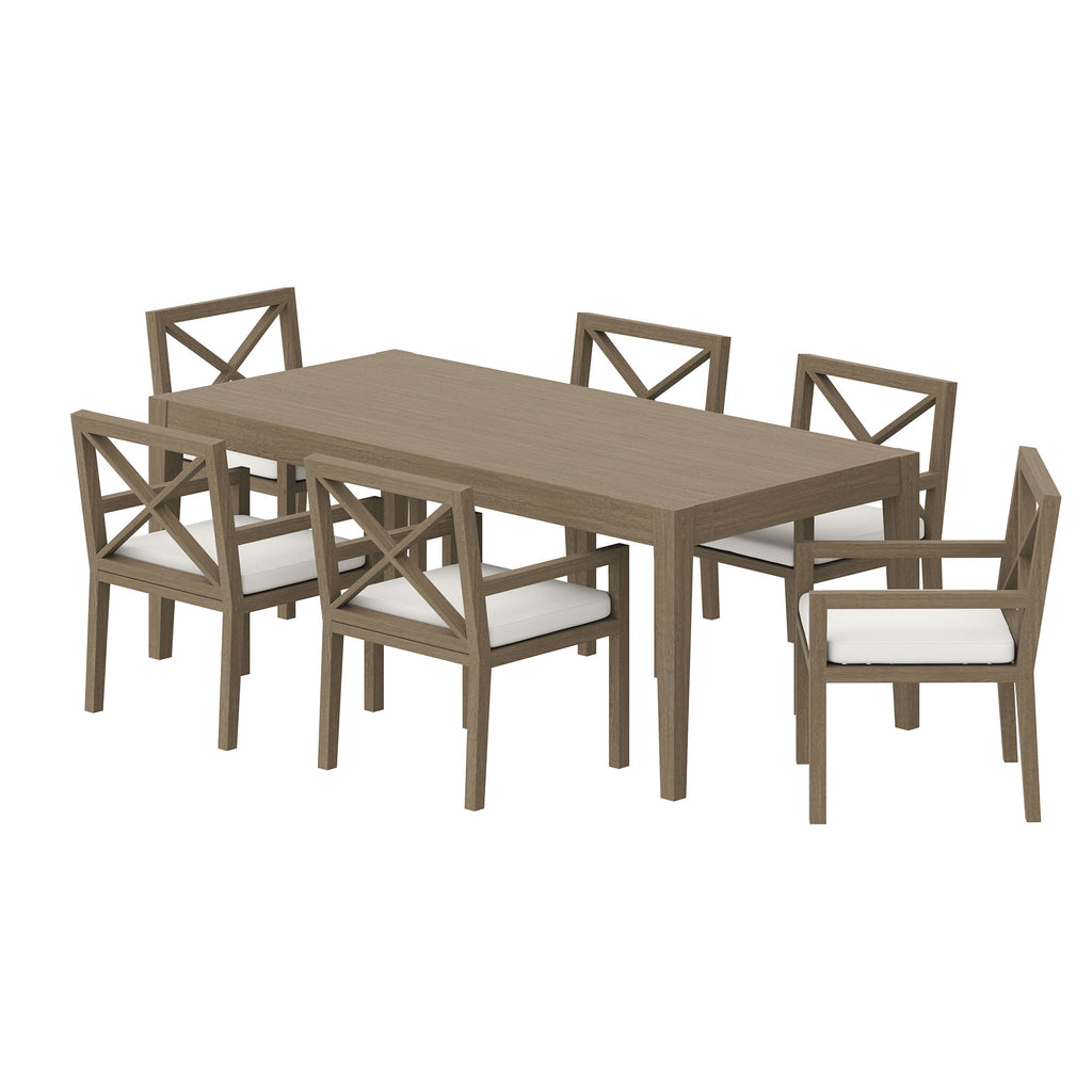 Modway Northlake 7-Piece Outdoor Patio Teak Wood Dining Set  