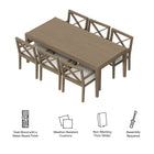 Modway Northlake 7-Piece Outdoor Patio Teak Wood Dining Set
