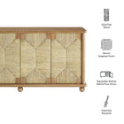 Modway Marola 71 Inch Oak Wood Seagrass Sideboard