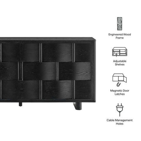Modway Foundry 71" Woven Design Buffet Storage Cabinet