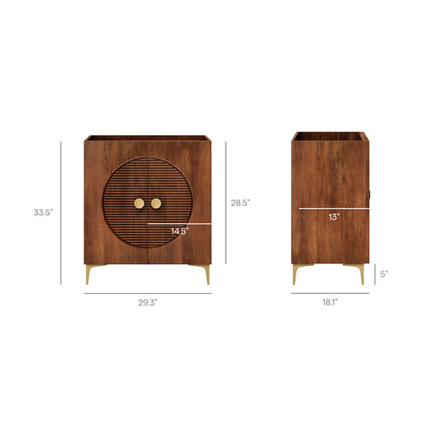 Modway Vernon 30" Fluted Wood Vanity Cabinet Without Sink  