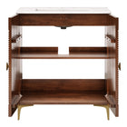 Modway Vernon 30" Fluted Wood Vanity Cabinet With Sink