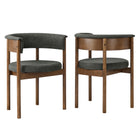 Modway Clea Curved Upholstered Dining Chairs Set Of 2  