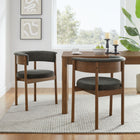 Modway Clea Curved Upholstered Dining Chairs Set Of 2