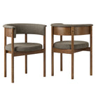 Modway Clea Curved Upholstered Dining Chairs Set Of 2  