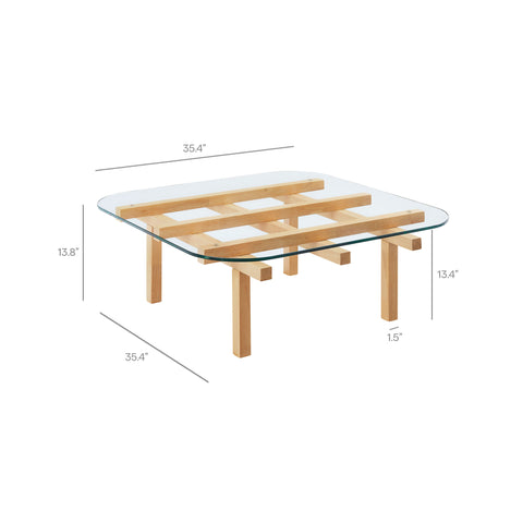 Modway Isby 35 Inch Tempered Glass Coffee Table  
