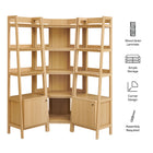 Modway Bixby 3-piece Corner Bookshelf Set with Narrow Bookshelves