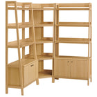 Modway Bixby 3-Piece Corner Bookshelf Set with Wide Bookshelves  