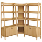 Modway Bixby 3-Piece Corner Bookshelf Set with Wide Bookshelves