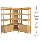Modway Bixby 3-Piece Corner Bookshelf Set with Wide Bookshelves