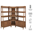 Modway Bixby 3-Piece Corner Bookshelf Set with Wide Bookshelves