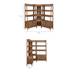Modway Bixby 3-Piece Corner Bookshelf Set with Wide Bookshelves