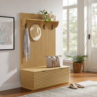 Modway Render Fluted 3-in-1 Hall Tree With Storage Bench and Coat Rack