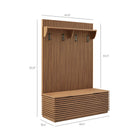 Modway Render Fluted 3-in-1 Hall Tree With Storage Bench and Coat Rack
