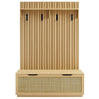 Modway Soma Fluted 3-in-1 Hall Tree With Storage Bench and Coat Rack