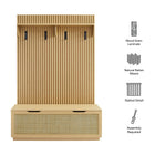 Modway Soma Fluted 3-in-1 Hall Tree With Storage Bench and Coat Rack