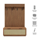 Modway Soma Fluted 3-in-1 Hall Tree With Storage Bench and Coat Rack