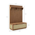 Modway Soma Fluted 3-in-1 Hall Tree With Storage Bench and Coat Rack
