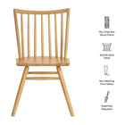 Modway Alvar Spindle Back Dining Side Chairs Set of 2