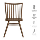 Modway Alvar Spindle Back Dining Side Chairs Set of 2