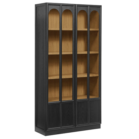 Modway Anwen Solid Wood and Glass Display Cabinet  