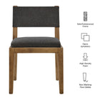 Modway Calder Fabric Upholstered Wood Armless Dining Chair