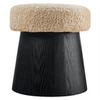 Modway Ketra Round Faux Shearling Ottoman Footstool