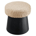 Modway Ketra Round Faux Shearling Ottoman Footstool