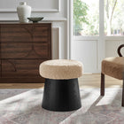 Modway Ketra Round Faux Shearling Ottoman Footstool