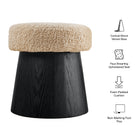 Modway Ketra Round Faux Shearling Ottoman Footstool