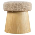 Modway Ketra Round Faux Shearling Ottoman Footstool